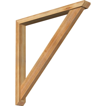Ekena Millwork Traditional Slat Rough Sawn Bracket w/ Offset Brace, Western Red Cedar, 4"W x 36"D x 36"H BKT0402X36X36TRA06RWR